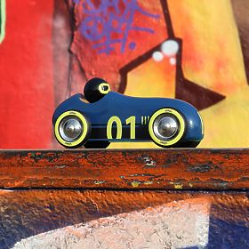 Vilac Wooden Car Old Sport Compet Dark Blue
