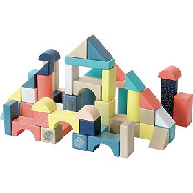 Vilac Wooden Colorful Blocks Canopée 54 pcs