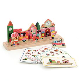 Vilac Wooden Logic Game Build It Right! City