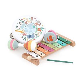 Vilac Wooden Musical Set Animals of the World by Sarah Betz, Vilac