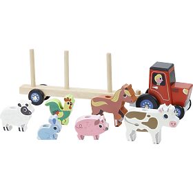 Vilac Wooden tractor with attachable animals