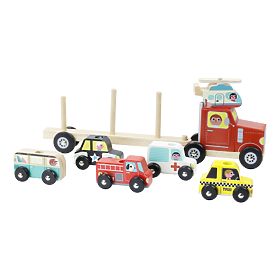 Vilac Wooden truck with toy cars