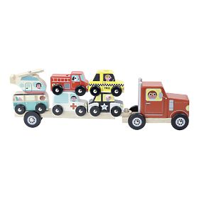 Vilac Wooden truck with toy cars