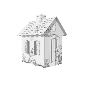 Children's cardboard house with a chimney - Bear