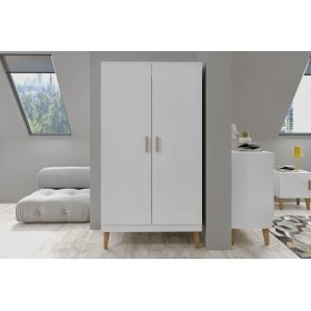 Two-door wardrobe KUBI - white, All Meble