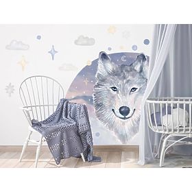 Wall Stickers - Wolf on a Rainbow Background