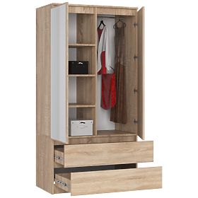 WARDROBE S90 2D 2SZ 2 MIRROR CLP PK SONOMA