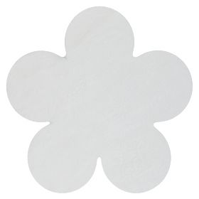 Washable SHAPE 3106 Flower Shaggy Rug - Ivory Plush, Non-slip, F.H.Kabis