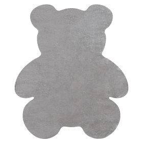 Washable SHAPE 3146 Teddy Bear Shaggy Rug - Gray Plush, Non-Slip