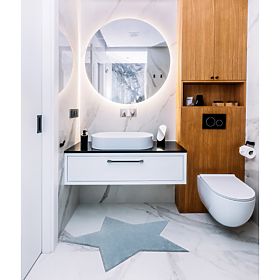 Washable SHAPE 3148 Star Shaggy Rug - Blue Plush, Non-slip, F.H.Kabis