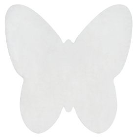 Washable SHAPE 3150 Butterfly Shaggy Rug - Ivory Plush, Non-slip, F.H.Kabis