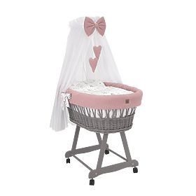 Wicker Baby Cradle with Circus Bedding Set, Ourbaby®
