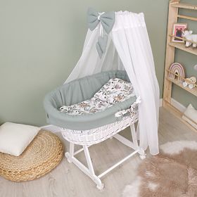Wicker Cradle with Baby Set - Forest Animals