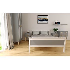 Wooden Bed Ikar 200 x 120 cm - Gray-White