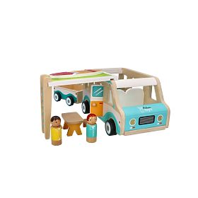 Wooden Caravan with Trailer and Accessories, AdamToys