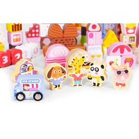 Wooden Educational Blocks Set - Candy City 116 pcs ECOTOYS