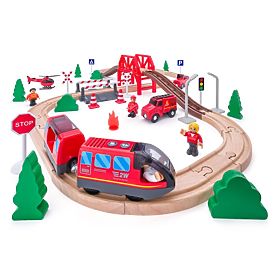 Wooden Firefighter Track 60 Pieces