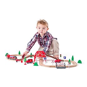 Wooden Firefighter Track 60 Pieces