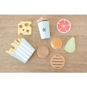 Wooden food - cutting - French fries meal set