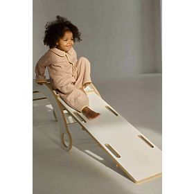 Wooden Montessori Swing with Slide/Ladder M - Natural