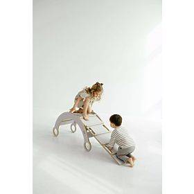 Wooden Montessori Swing with Slide/Ladder M - White