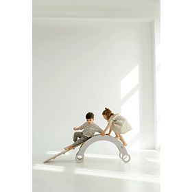 Wooden Montessori Swing with Slide/Ladder M - White