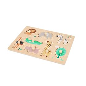 Wooden Puzzle with Handles Safari