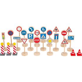Wooden Traffic Sign Set, Sfd