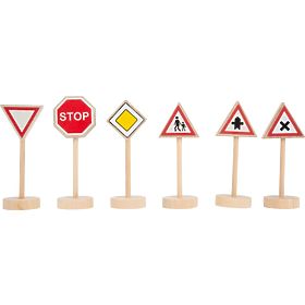 Wooden Traffic Sign Set, Sfd