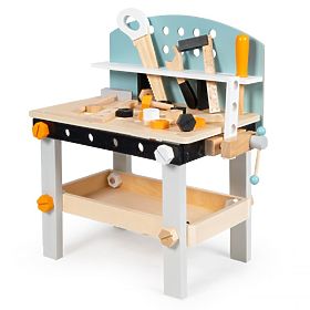 Wooden Workshop for Children, Workbench with Tools, 38 Elements ECOTOYS