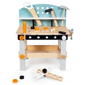 Wooden Workshop for Children, Workbench with Tools, 38 Elements ECOTOYS