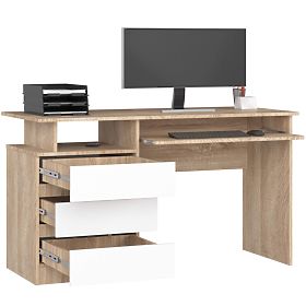 WRITING DESK CLP 135cm PK SONOMA / WHITE