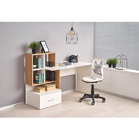 Writing Desk GROSSO - Golden Oak / White, Halmar