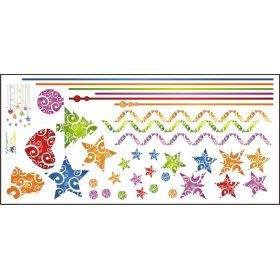 Window stickers Christmas pattern 04 - mix of colors