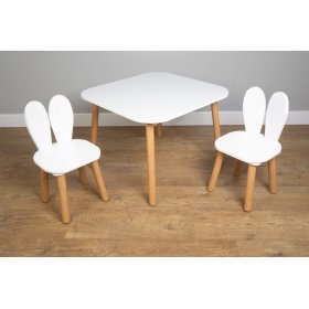 Ourbaby - Children's table and chairs with rabbit ears