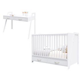 2 in 1 Cot and desk CONE 120x60 - WHITE